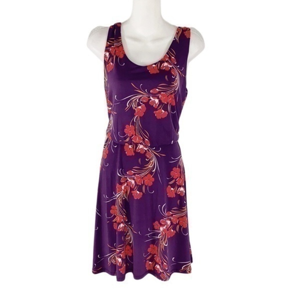 NWT Verse purple floral Darcie knit blouson dress